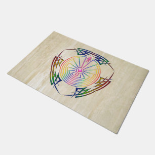 MAN IN THE MAZE tribal coloured + your backgr. Doormat