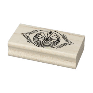 MAN IN THE MAZE - tribal tattoo frame I Rubber Stamp
