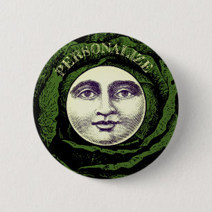 Man in the moon vintage cabbage head 6 cm round badge