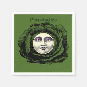 Man in the moon vintage cabbage head napkin