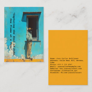 Man in the Shade - A Rustic Cuban Scene Business Card