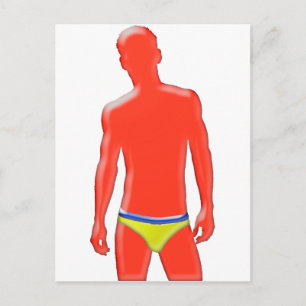 Man in Underwear Postcard