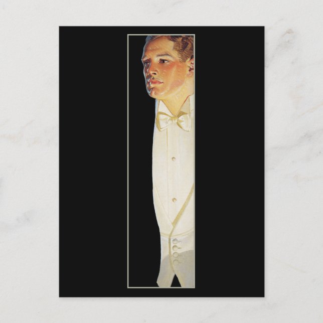 Man in White Tie by Leyendecker Postcard (Front)