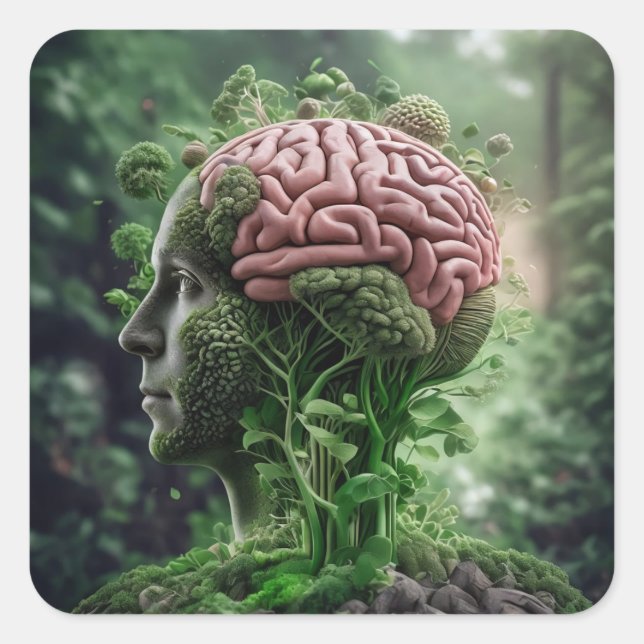 Man is Nature - Humanity Environment Organic Square Sticker (Front)
