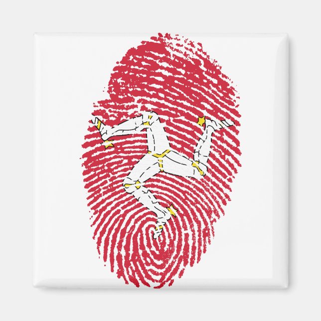Man Isle Flag Fingerprint Country Pride Magnet (Front)