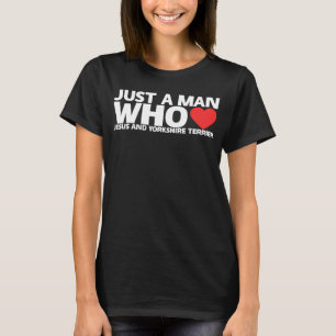 Man Jesus Yorkshire Terrier Pet Y T-Shirt