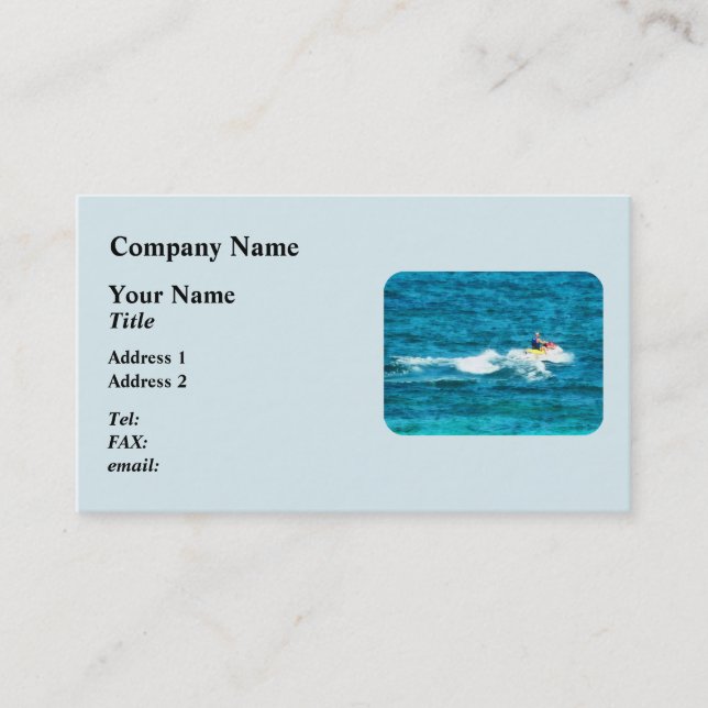 Man Jet Skiing Business Card (Front)