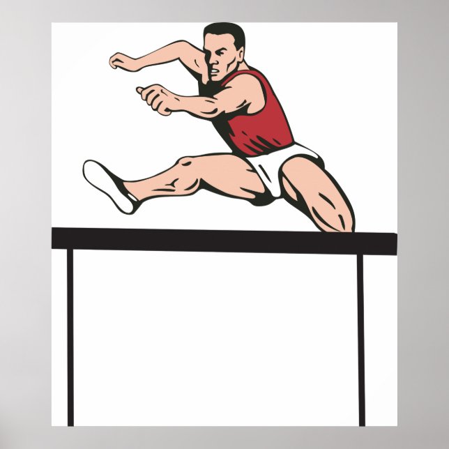 Man Jumping Hurdles Poster (Front)
