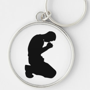 MAN KNEELING IN PRAYER KEY RING
