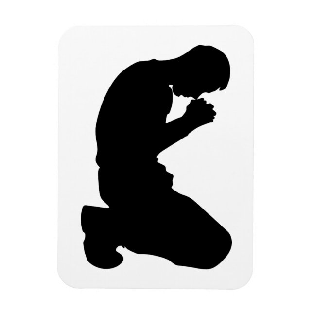 MAN KNEELING IN PRAYER MAGNET (Vertical)