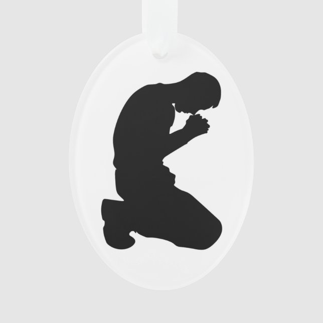 MAN KNEELING IN PRAYER ORNAMENT (Front)