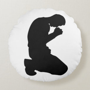 MAN KNEELING IN PRAYER ROUND CUSHION