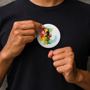 Man Lifting Weights 7.5 Cm Round Badge