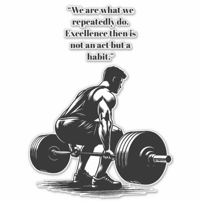 man lifting weights body builder art illustration (Front)