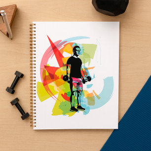 Man Lifting Weights Spiral Planner
