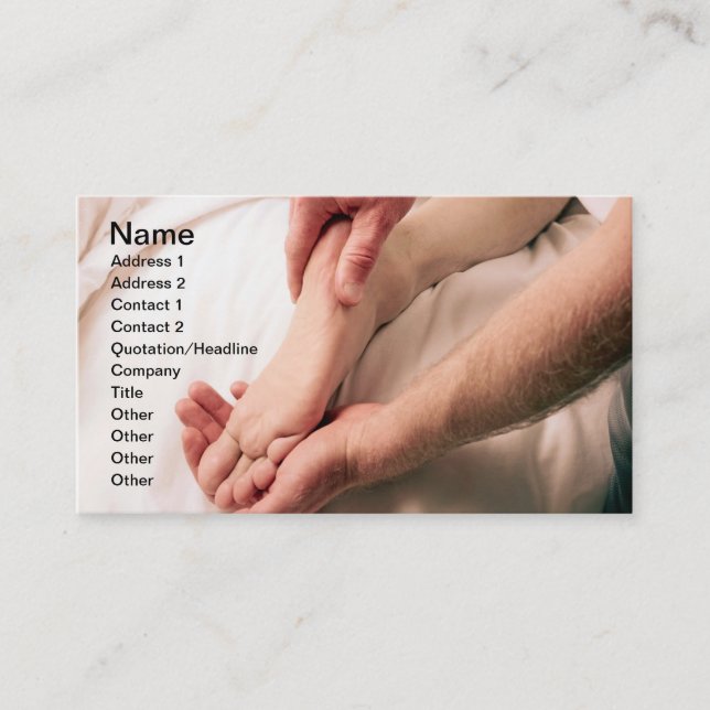 Man Massaging Male Foot Business Card (Front)