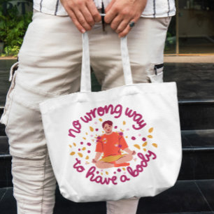 Man Meditating Floral Tote Bag