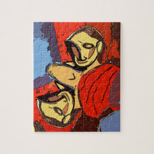 Man Mirror With Blue Towel, Jigsaw Puzzle