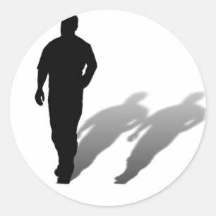 Man Missing Man Silhouette Classic Round Sticker