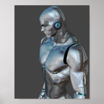 man muscular robot cyborg android