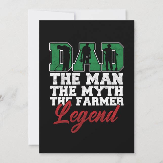 Man Myth Farmer Legend Dad Father Papa Farming Far Invitation (Front)