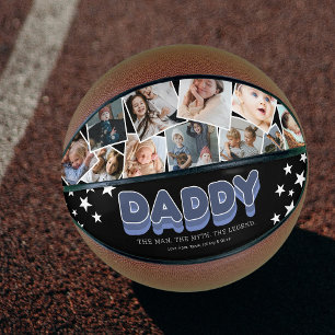 “Man. Myth. Legend.” Daddy Photo Basketball Gift