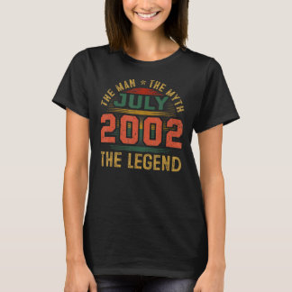 Man Myth Legend July 2002 20th Birthday 20 Years T-Shirt