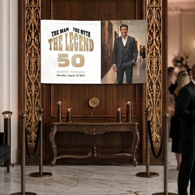 Man Myth Legend Luxury Black Gold 50th Welcome Banner (Creator Uploaded)
