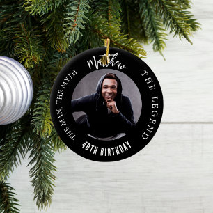 Man myth legend photo birthday ceramic tree decoration