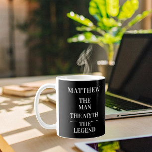 Man myth legend photo black white coffee mug