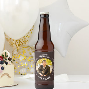 Man myth legend photo brown birthday party beer bottle label