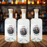 Man myth legend photo white black birthday party liquor bottle label<br><div class="desc">A stylish white background.   Text: The Man,  The Myth,  The Legend. Personalise and add his name,  age and photo. Black text.</div>