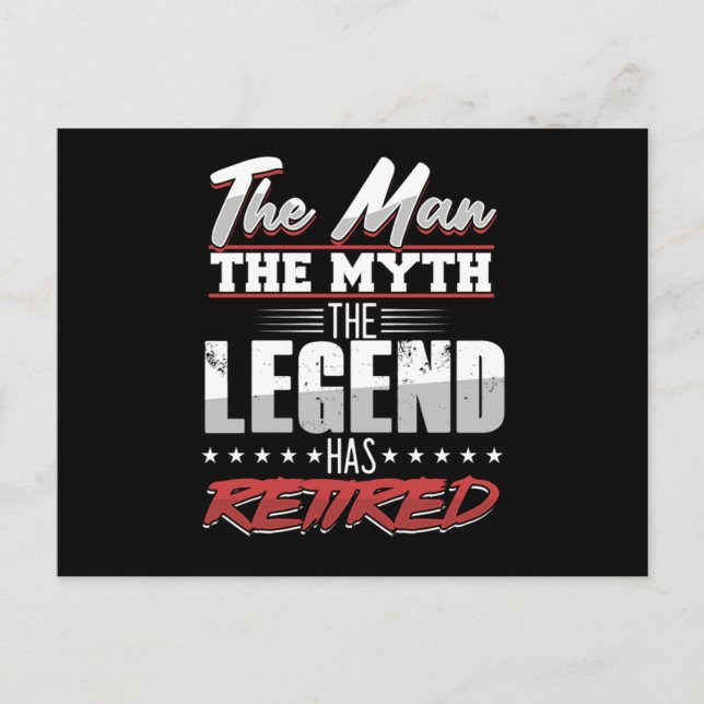 Man Myth Legend Retired Retirement Grandpa Gift Postcard (Front)