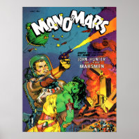 MAN O' MARS Cool Vintage Comic Book Cover Art
