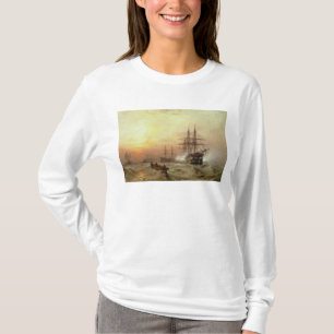 Man-o'-War firing a salute at sunset T-Shirt