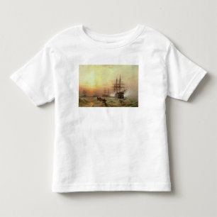 Man-o'-War firing a salute at sunset Toddler T-Shirt