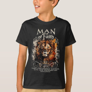 Man Of Faith Lion Christian Jesus Lion Faith T-Shirt