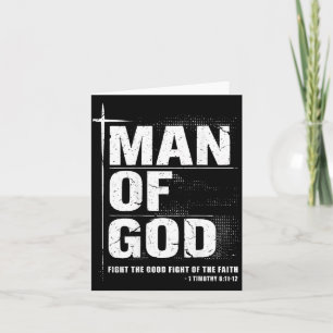 Man Of God Christian Dad Bible Verse Timothy 6 11  Card