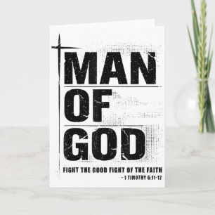Man Of God Christian Dad Bible Verse Timothy 6 11  Card