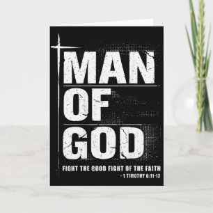 Man Of God Christian Dad Bible Verse Timothy 6 11  Card