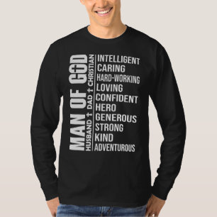 Man Of God Husband Dad Papa Christian Cross Father T-Shirt