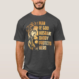 Man Of God Husband Father Protector Hero Husband, T-Shirt