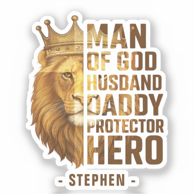 Man of God Lion Crown Design – Husband, Daddy (Front)