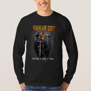 Man Of God Man Of God Husband Dad Pops T-Shirt