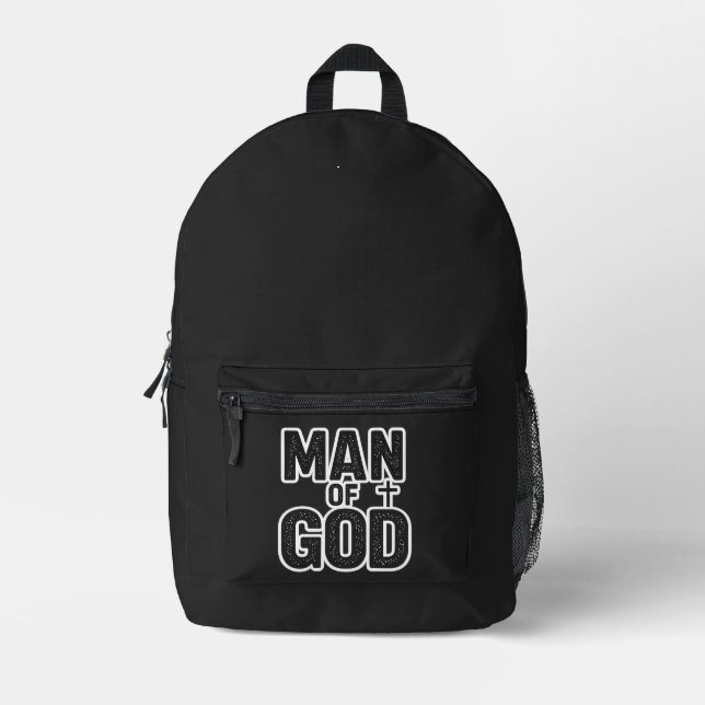 Man of GOD Printed Backpack (Front)