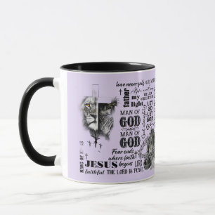 Man of God Religious Christian Purple Mug