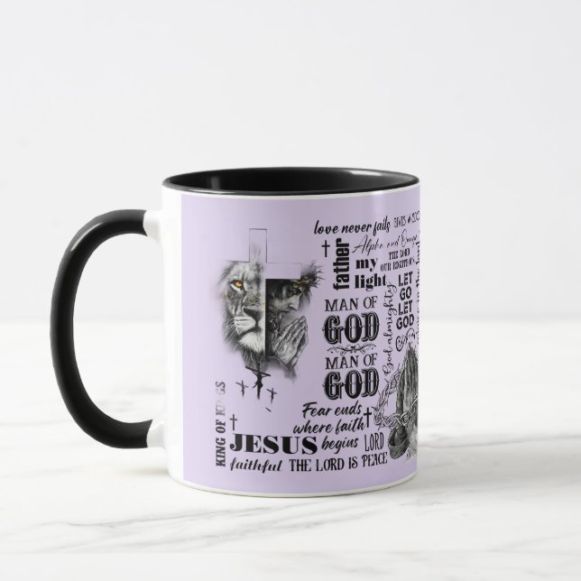 Man of God Religious Christian Purple Mug (Left)