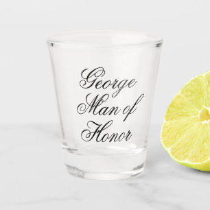 Man of Honor Shot Glass   Wedding Party Shot Glass
