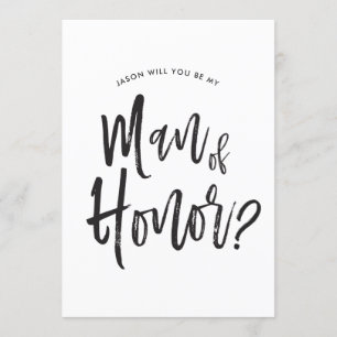 Man of Honour   Script Style Custom Wedding Invitation