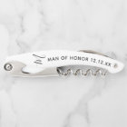 Man of Honour Wedding Party Favour White Corkscrew